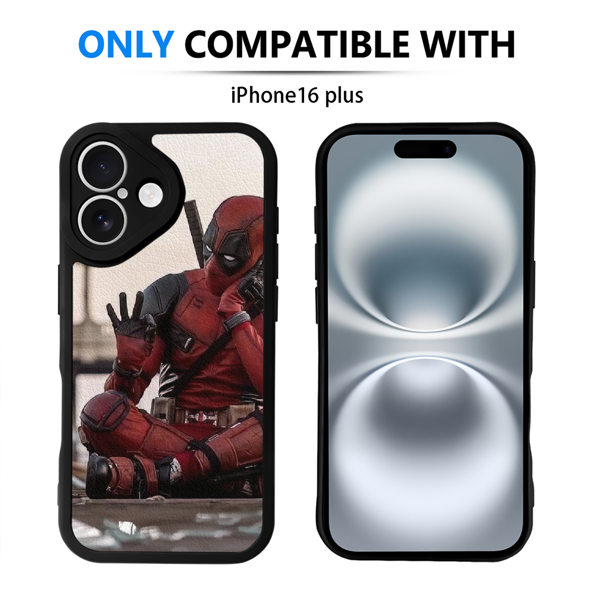 （画像用） Deadpool デッドプール 【iPhone 16シリーズ対応】シリコンスマホケース（レザー調） 材質：シリコン